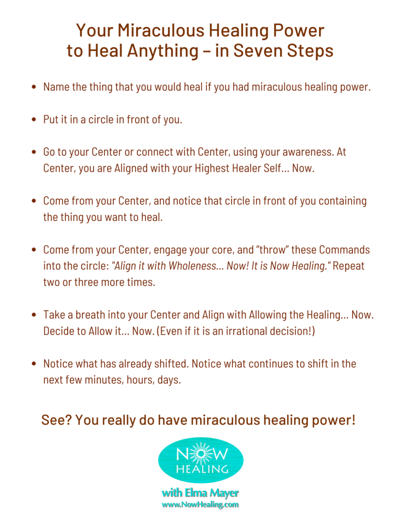 Your Miraculous Healing Power - 7 Steps - Now Healing with Elma Mayer